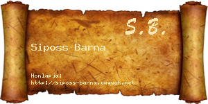 Siposs Barna névjegykártya