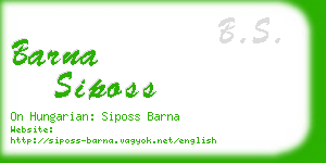 barna siposs business card